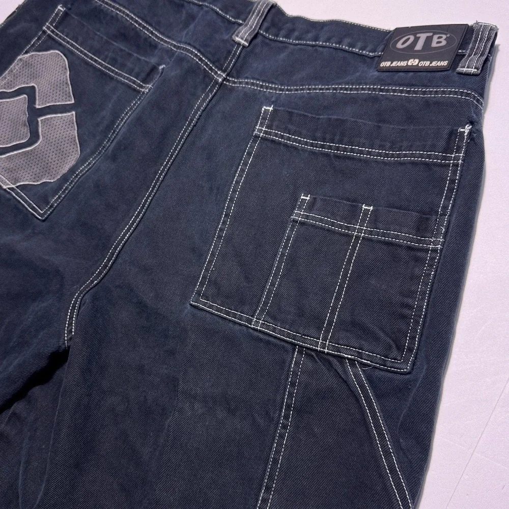 Vintage OTB Denim Jean Shorts Mens 36 Baggy Fit Jorts Black Skate Y2K 90s - Picture 4 of 8